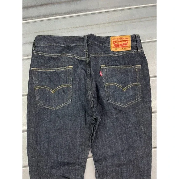 Levis 514 Straight Leg Jeans Mens 33x30 Blue Dark Wash Denim 100% Cotton - Picture 12 of 16